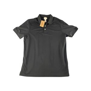 NWT Dockers Mens Short Sleeve Polo Shirt Black Performance Fabric Size L G